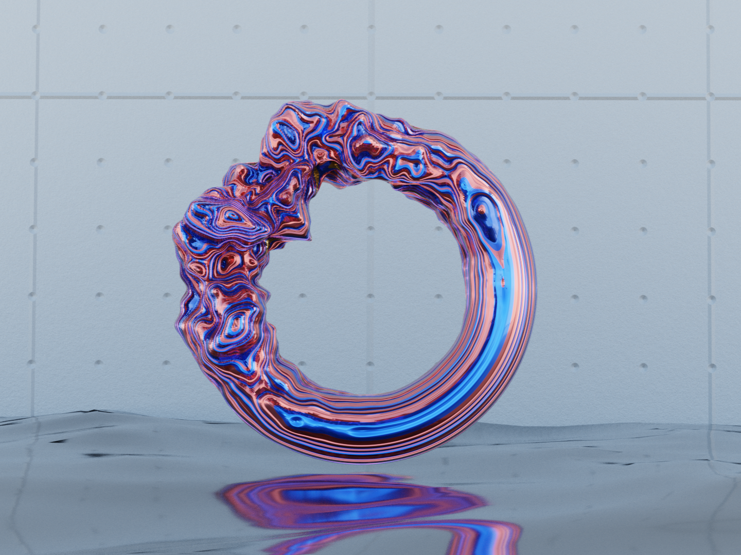 Metallic torus, 2021. Digital art made with Blender.