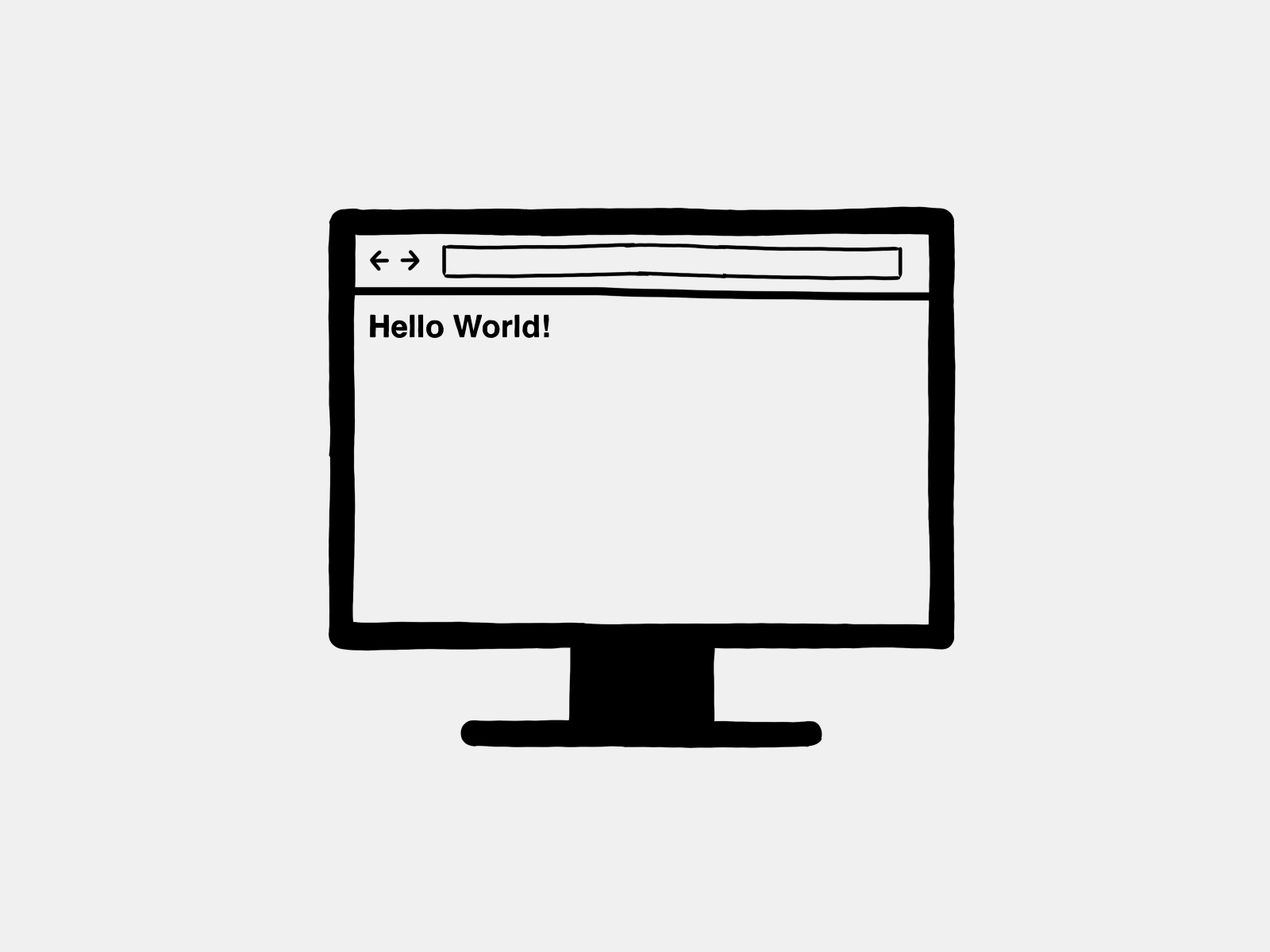 An illustration of desktop screen with a web browser open.