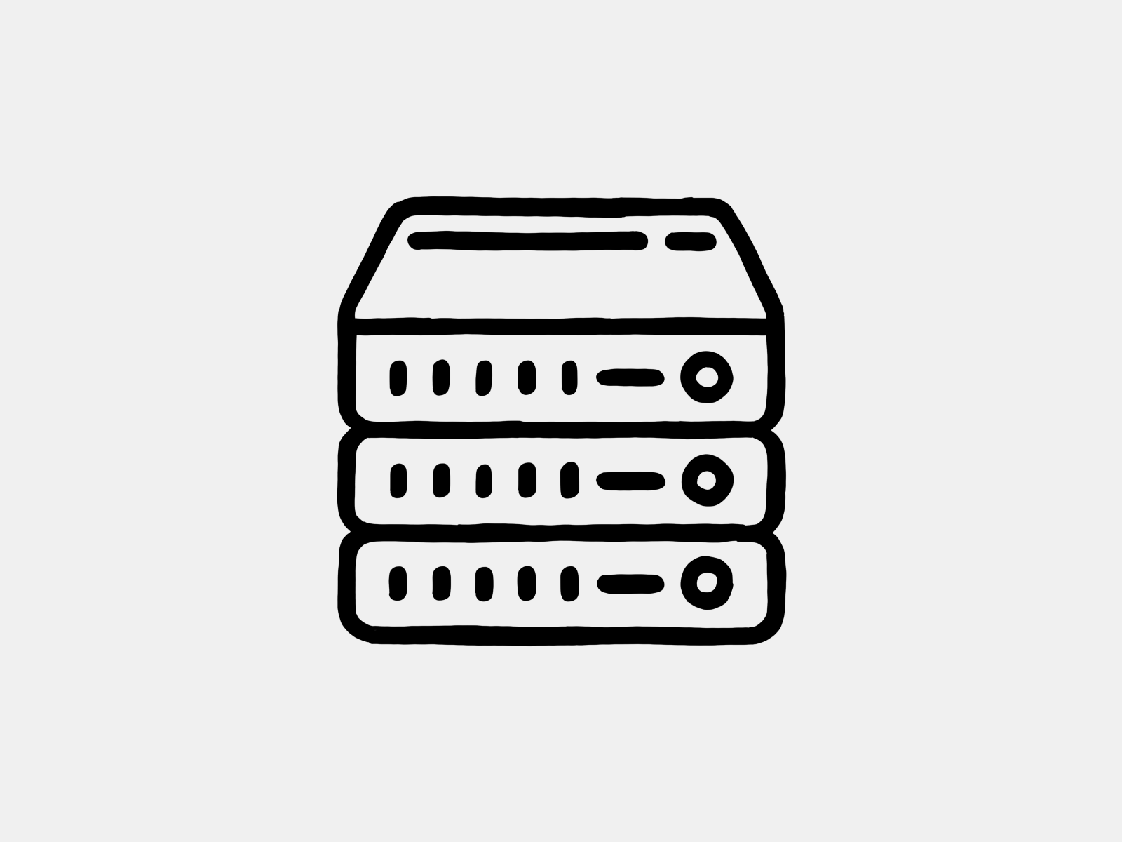 An illustration of a server icon.